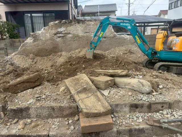 桑名市佛眼院　永代供養墓工事　⑨無縁塚解体